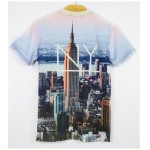 Blue Sky New York Manhattan Metropolitan Short Sleeves Mens T-Shirt